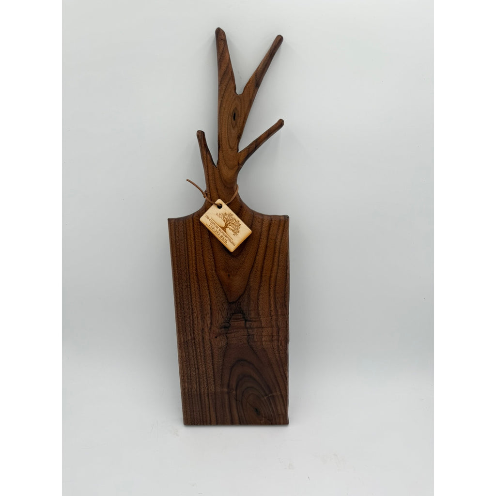 Walnut Charcuterie Board with Twig Handle, 25x7x1, food safe finish, serving tray, cheese board, handmade