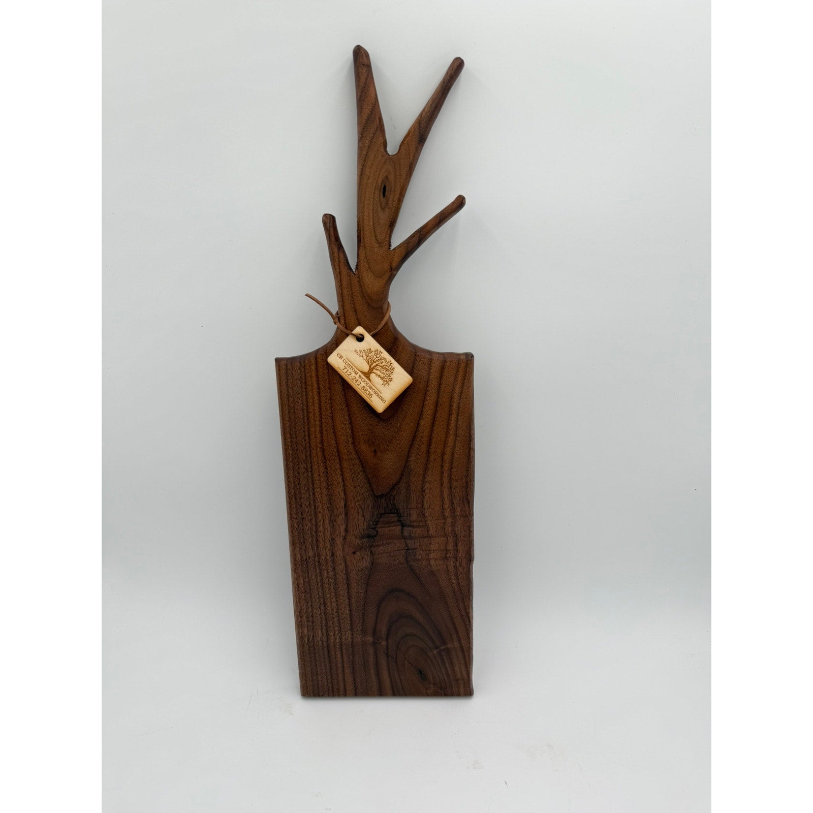 Walnut Charcuterie Board with Twig Handle, 25x7x1, food safe finish, serving tray, cheese board, handmade