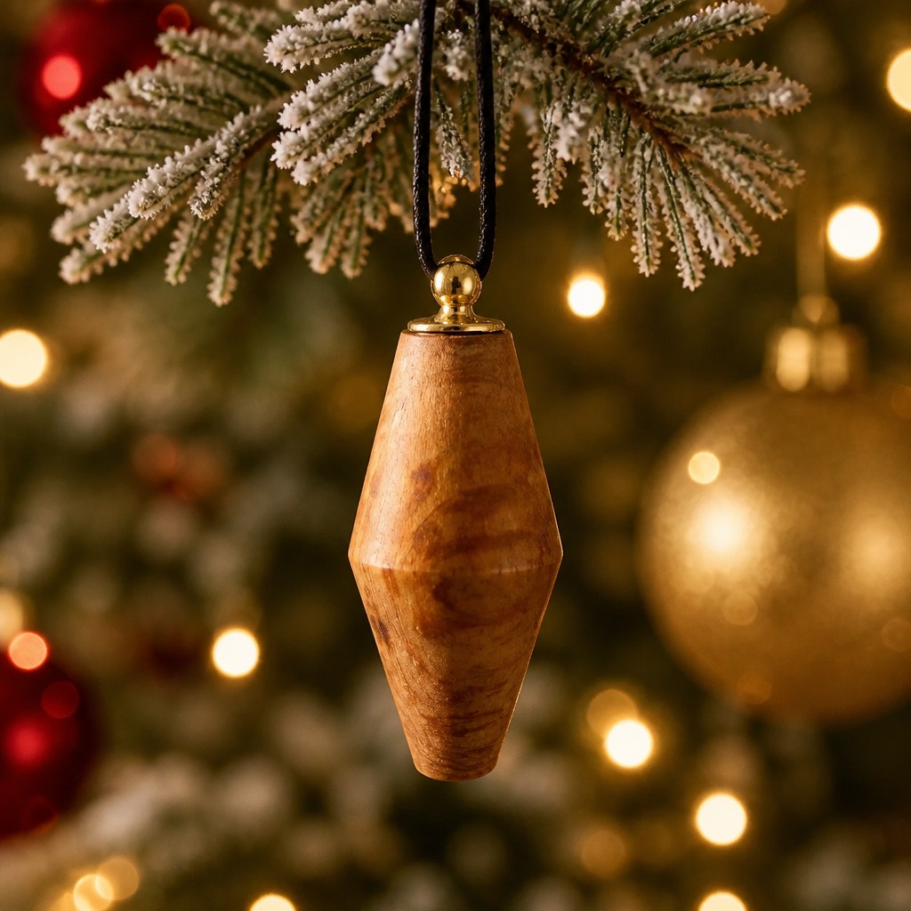 Hand Turned Christmas Ornament Group 4, Unique Design, Crafted Wood, One of a Kind Holiday Decor