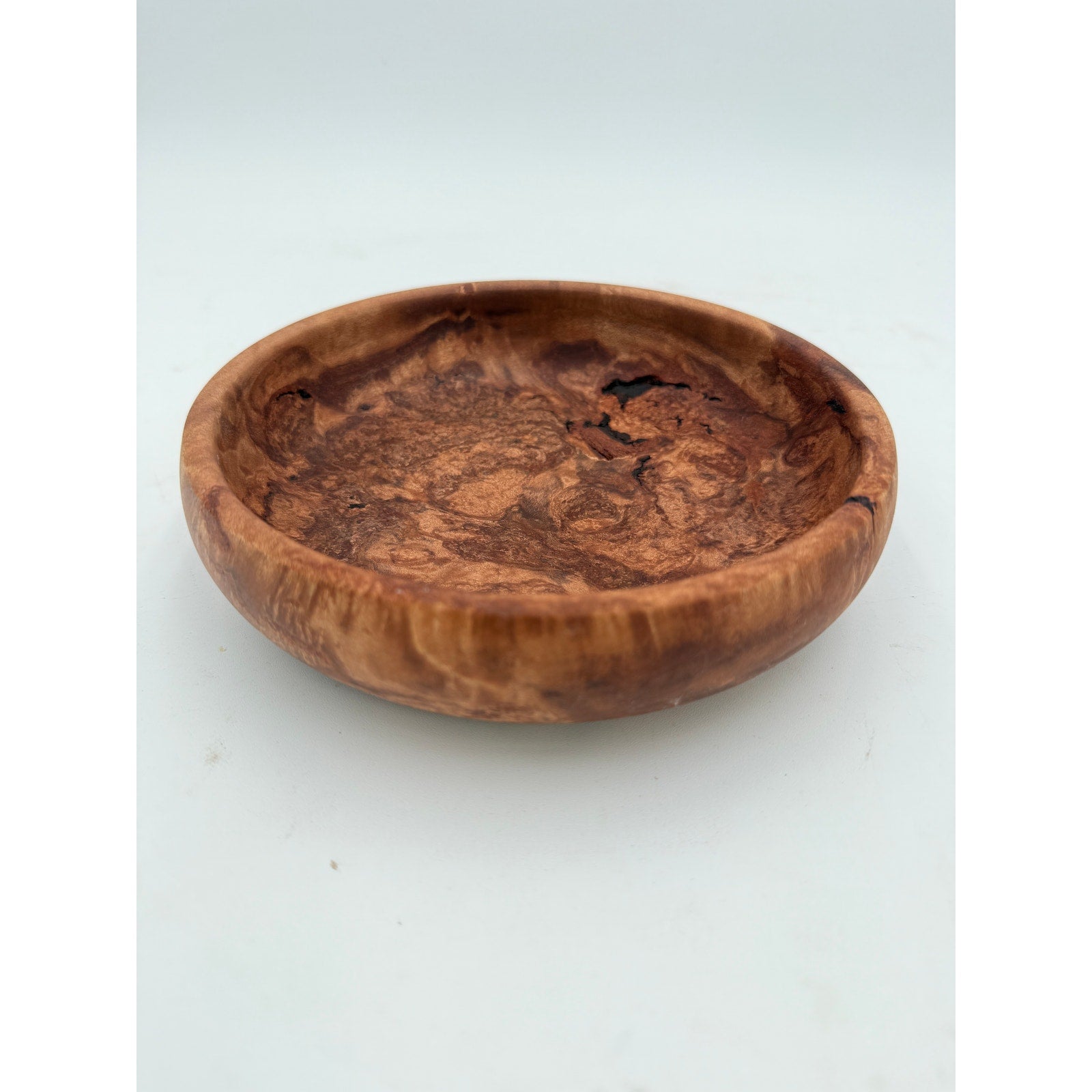 Lamtoro Burl Hand Turned Wood Bowl, 7x2 size, food safe finish, small catchall dish, artisan made, one of a kind