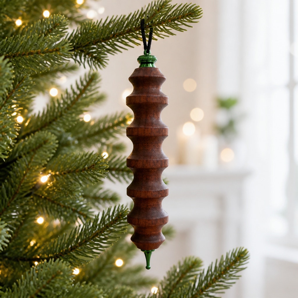 Hand Turned Wooden Christmas Ornament, One of a Kind, Artisan Holiday Decor, 2.5 to 7 Inches