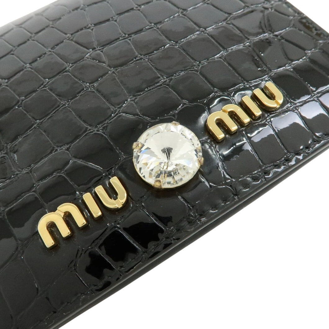 MIU MIU embossed patent leather bi-fold compact wallet