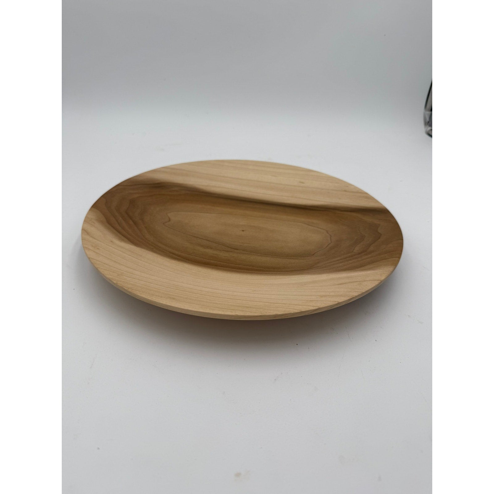 Rainbow Poplar Hand Turned Serving Platter, 11.75 x 1.5 inches, food safe finish, functional decor, handmade wood bowl