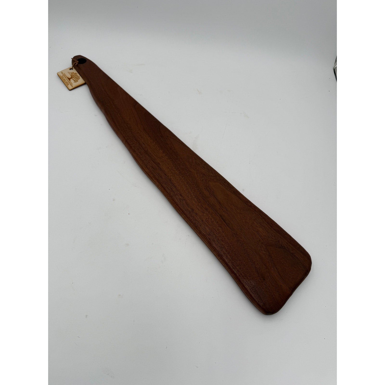 Long Walnut Charcuterie and Serving Board, 27 x 5 x 3/4 inches, hand crafted in solid wood, food-safe finish, entertaining platter