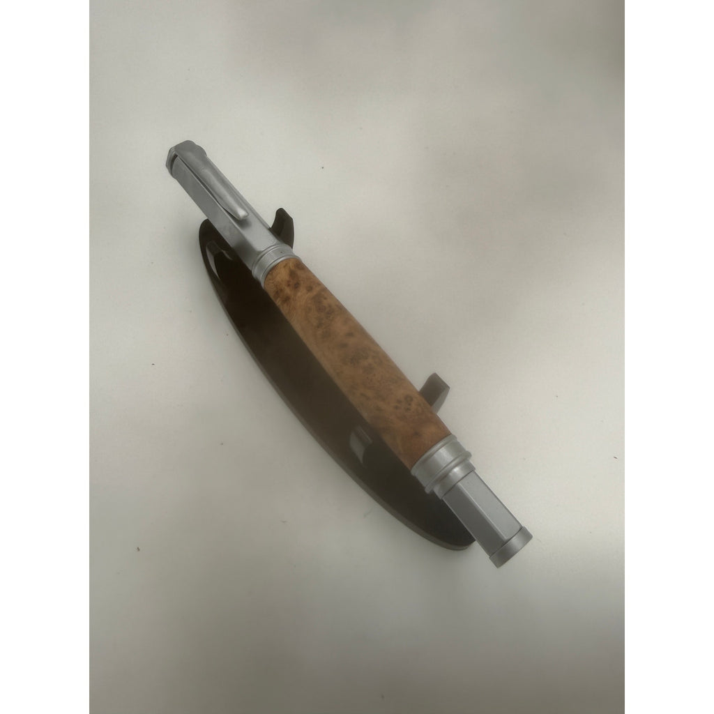 Vertex Fountain Pen in Spalted Tamarind, Hand Turned Barrel, Ink Pump, Cartridge, SKU 1469