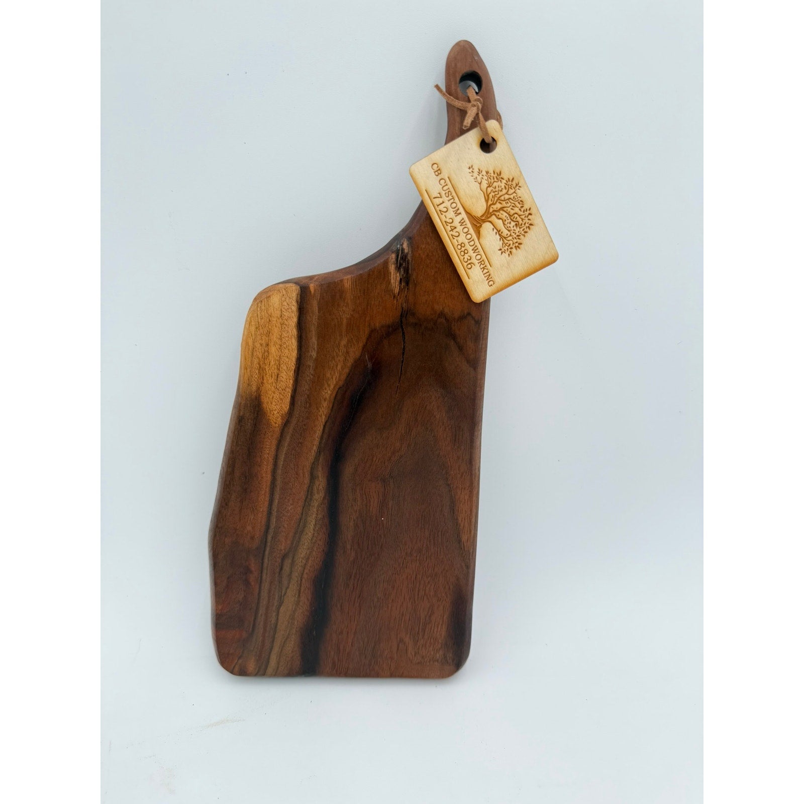 Walnut Charcuterie Board with Offset Handle, 12.25 x 5.5 x 1, serving tray, cheese board, beautiful grain, handmade