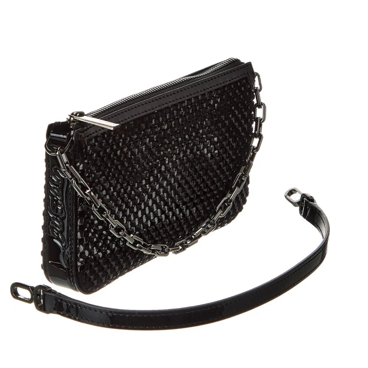 Christian Louboutin Loubila Mini Mesh Strass Crystal Shoulder Bag NWT
