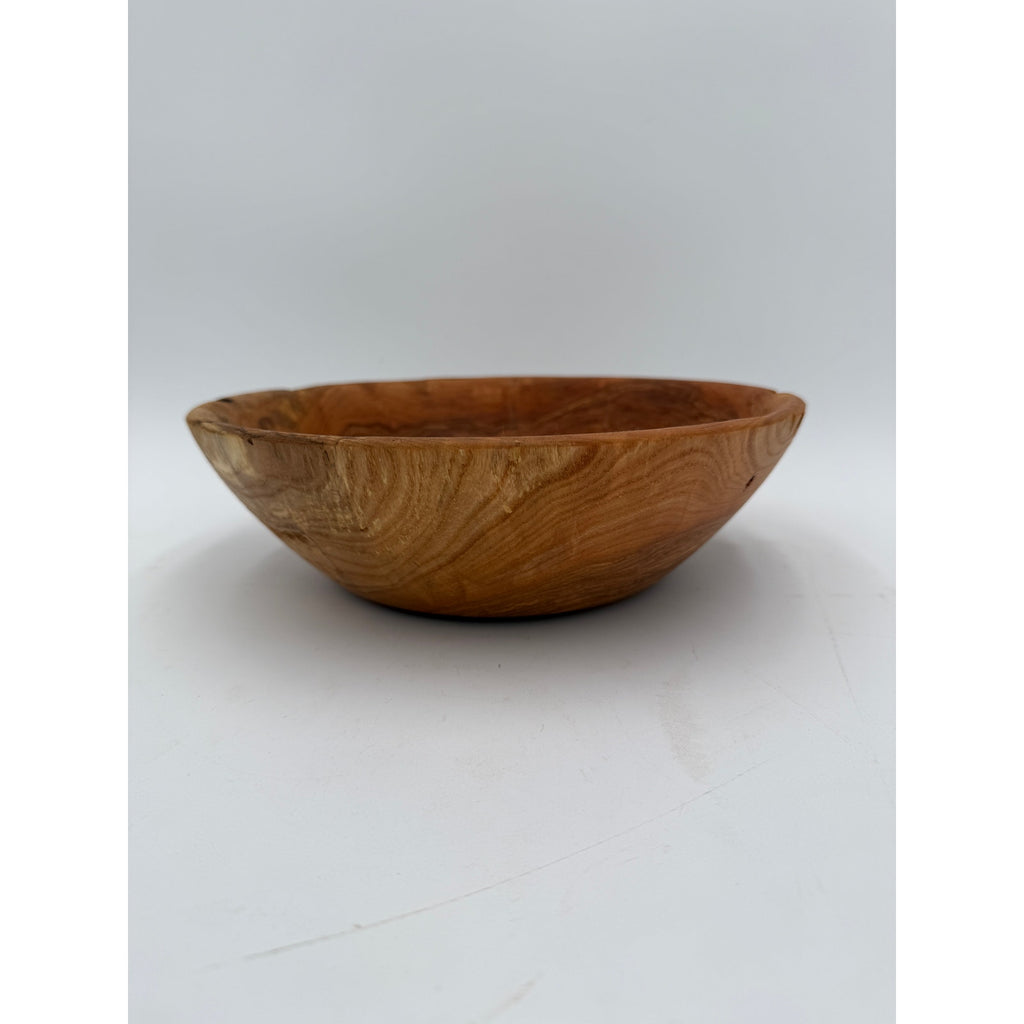 Hand Turned Hardwood Bowl for Rustic Decor, food safe finish, 10x3 inches, handmade wood art, salad or fruit serving