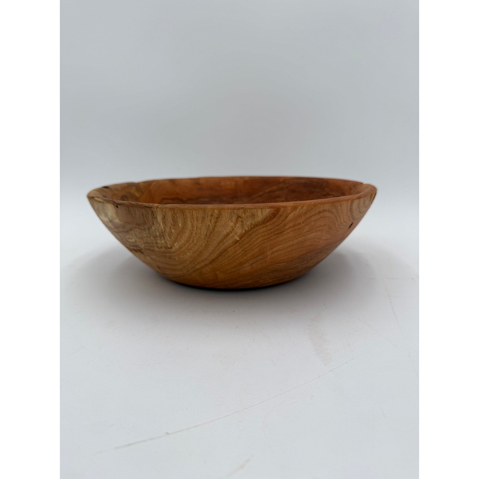 Hand Turned Hardwood Bowl for Rustic Decor, food safe finish, 10x3 inches, handmade wood art, salad or fruit serving