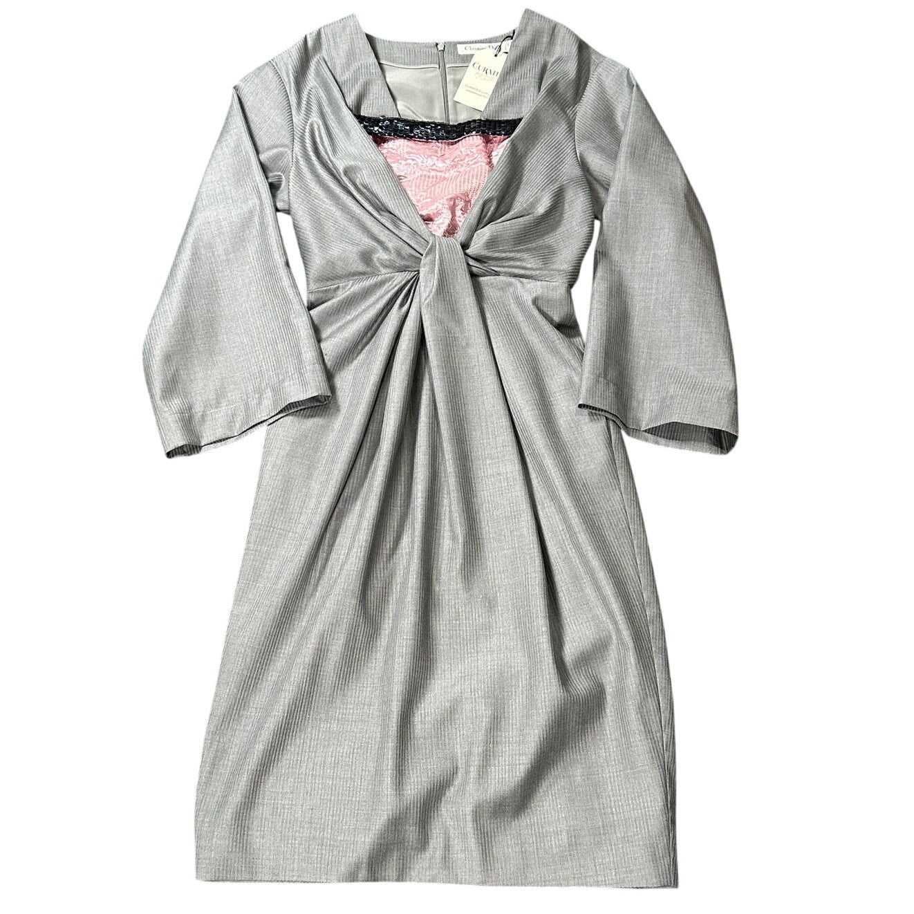 Christian Dior Vintage RARE 2000s Wool Dress Gray Size 00-2