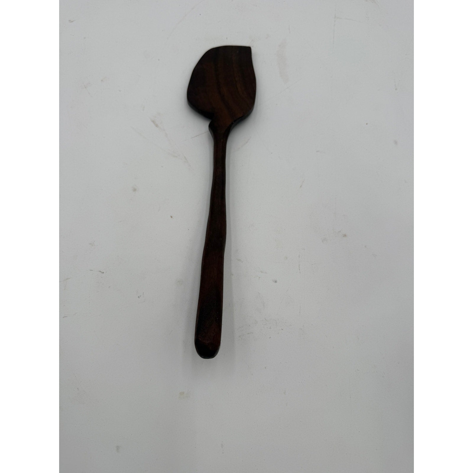 Handmade Walnut Scraping Spoon 12 Inch, food safe finish, ergonomic handle, gentle on nonstick, artisan kitchen tool