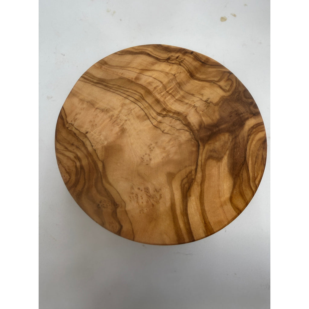 Olivewood Salt Cellar with Swivel Lid, Solid Wood, Hidden Hinge, Magnetic Latch, 4x3 Tall, SKU 1428