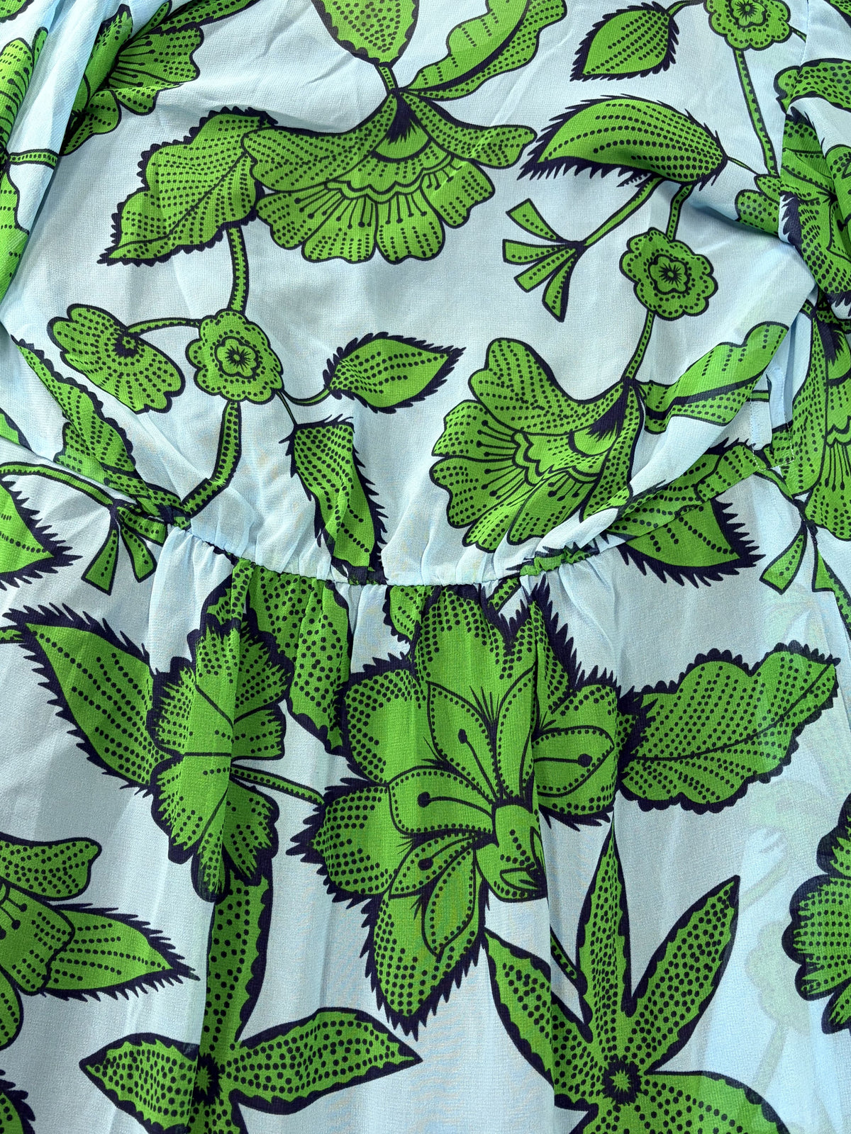 cabi 5815 Derby Dress blue green floral wrap dress slip size S Women's - Image 6