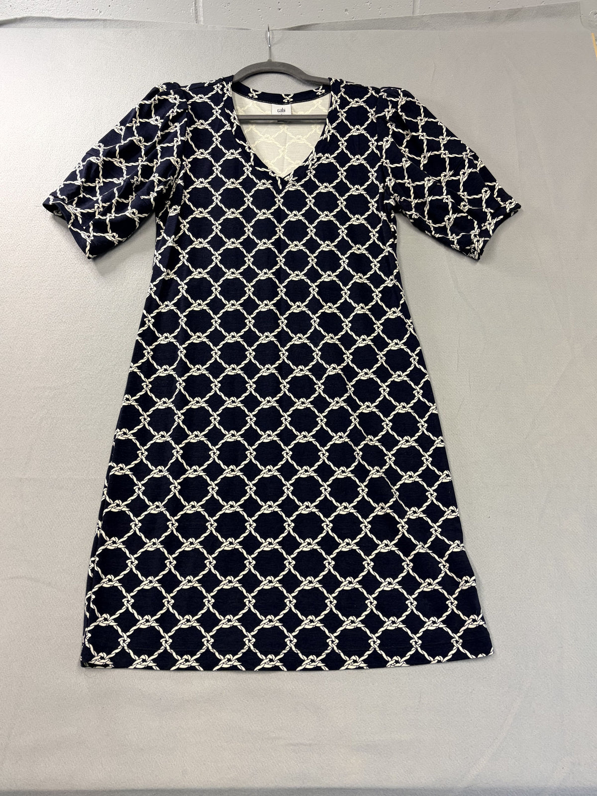 CAbi Cruise Dress Rope Print Women's Dress Size S Navy Blue White - Image 1