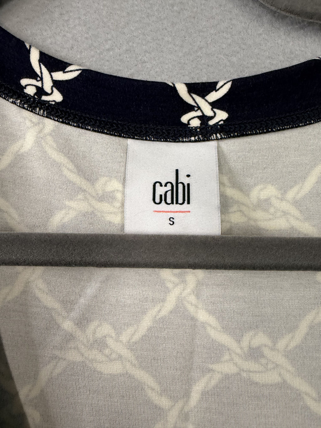 CAbi Cruise Dress Rope Print Women's Dress Size S Navy Blue White - Image 3