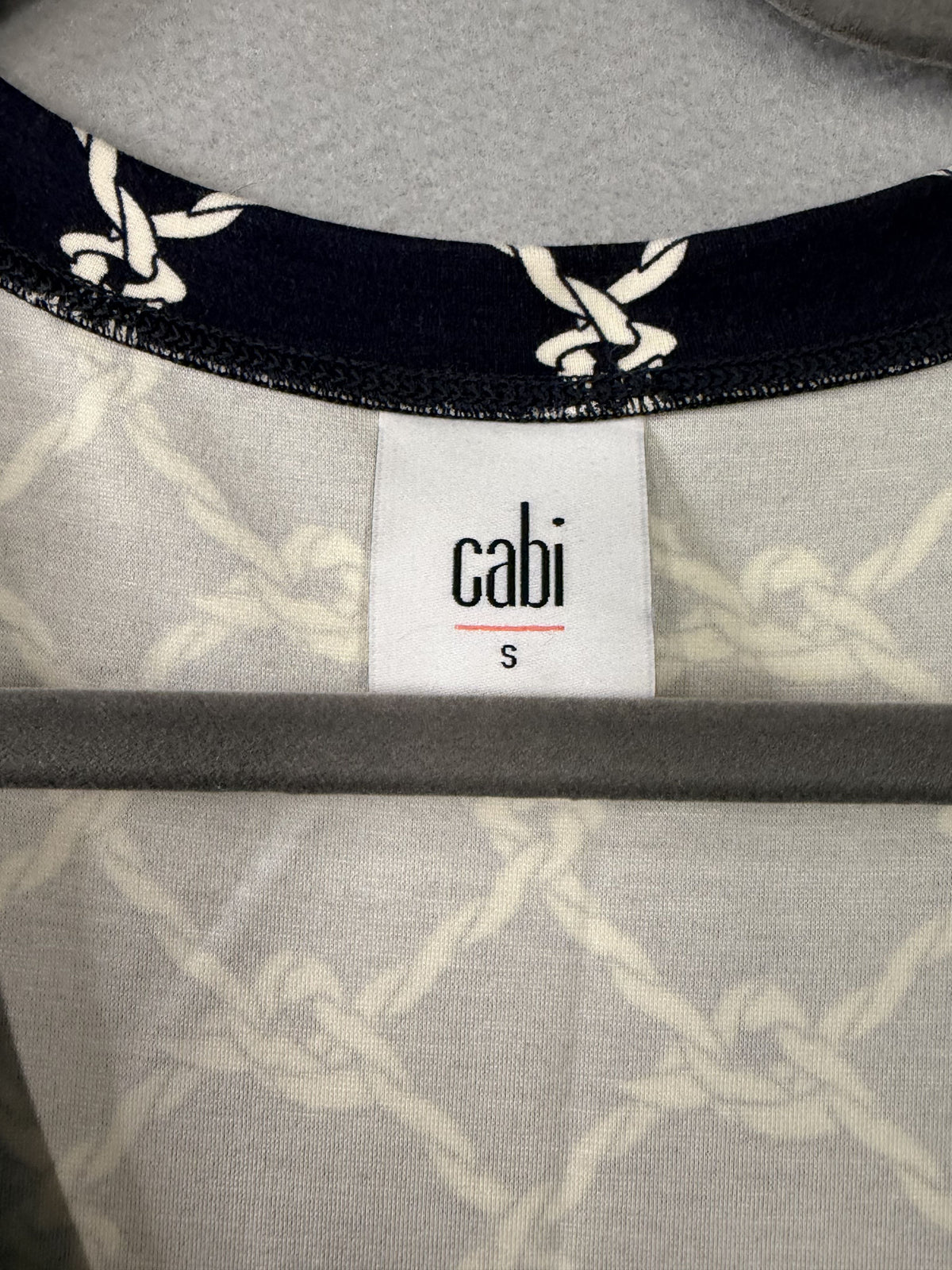 CAbi Cruise Dress Rope Print Women's Dress Size S Navy Blue White - Image 3