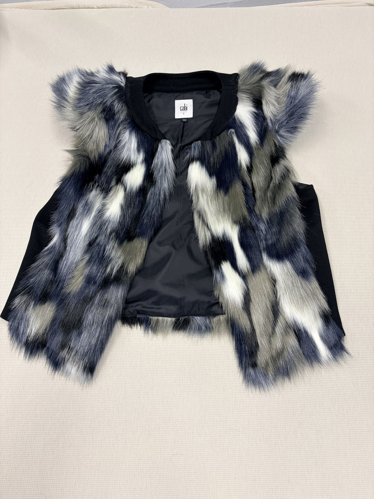 CAbi Faux Fur Vest Multicolor Women's Small - Image 1
