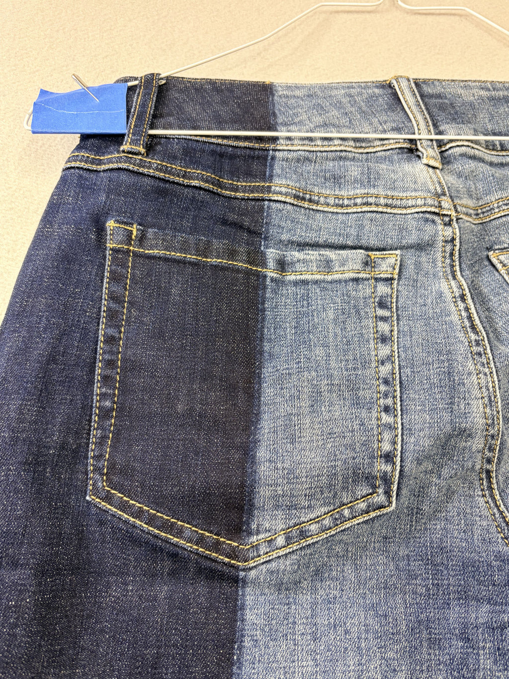 CAbi High-Low Crop 6281 Two-tone Blue Women's Size 6 Jeans - Image 7