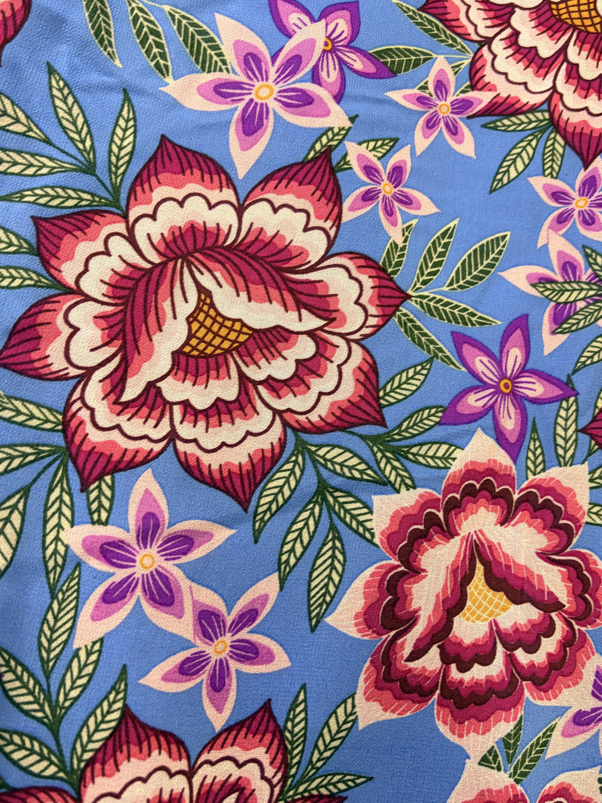cabi Primrose Dress Blue Floral Geometric Trim M Dress Women's - Image 5