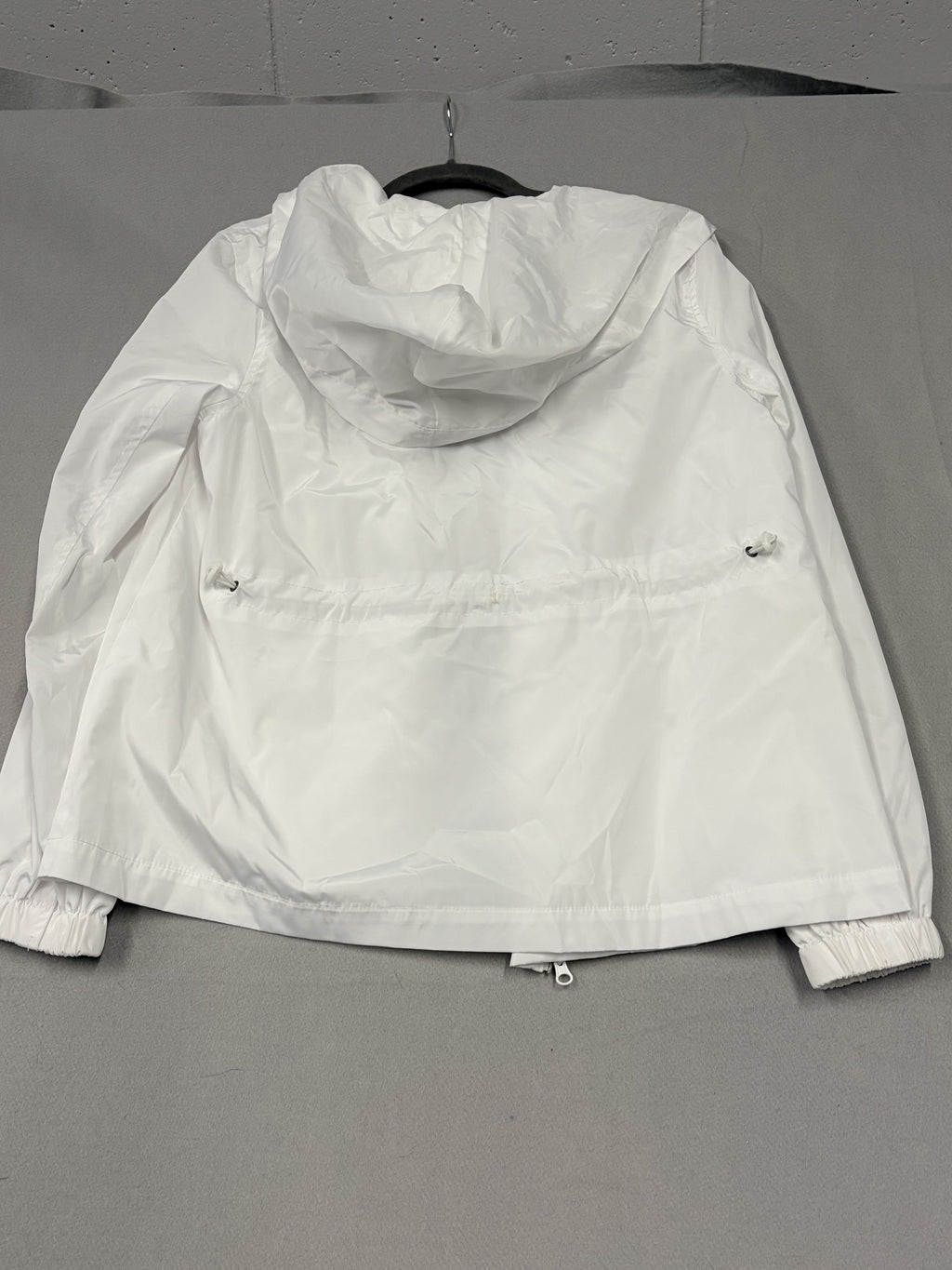 CAbi Race Windbreaker Jacket White Women's Small Zip Snap Hooded - Image 3