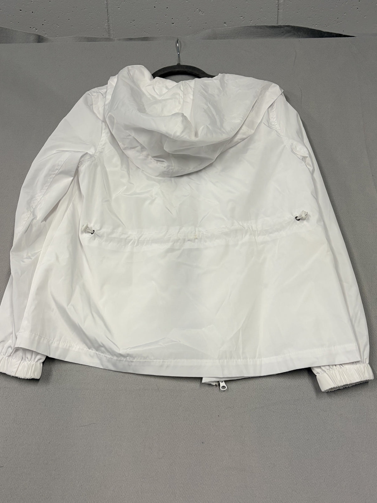 CAbi Race Windbreaker Jacket White Women's Small Zip Snap Hooded - Image 3