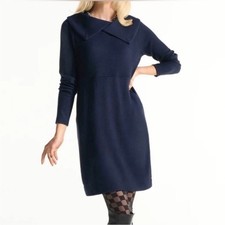 Cabi Round Up Dress Navy Blue S Long Sleeve Mini Dress Women's - Image 4