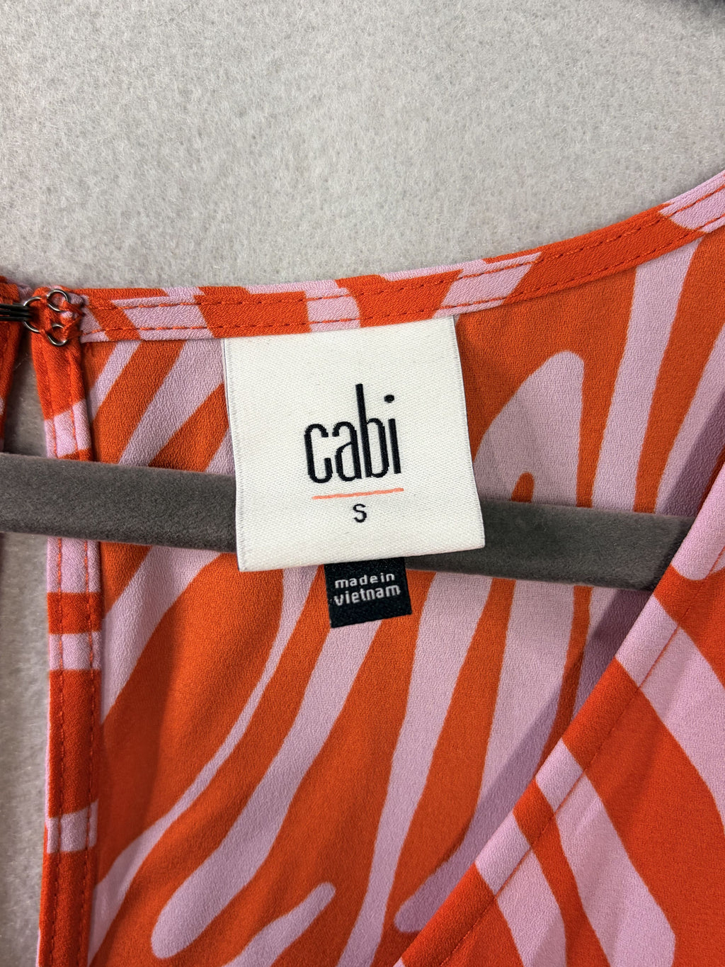 cabi Saunter Dress Orange Pink Zebra Maxi Dress S Long Sleeve Women's - Image 3