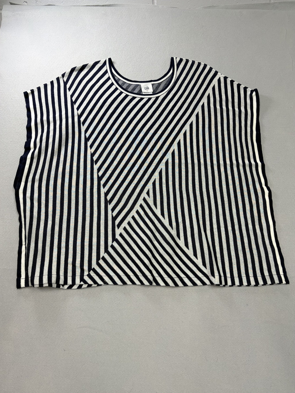 Cabi Siesta Poncho Navy White Stripes Top XS Women's - Image 1