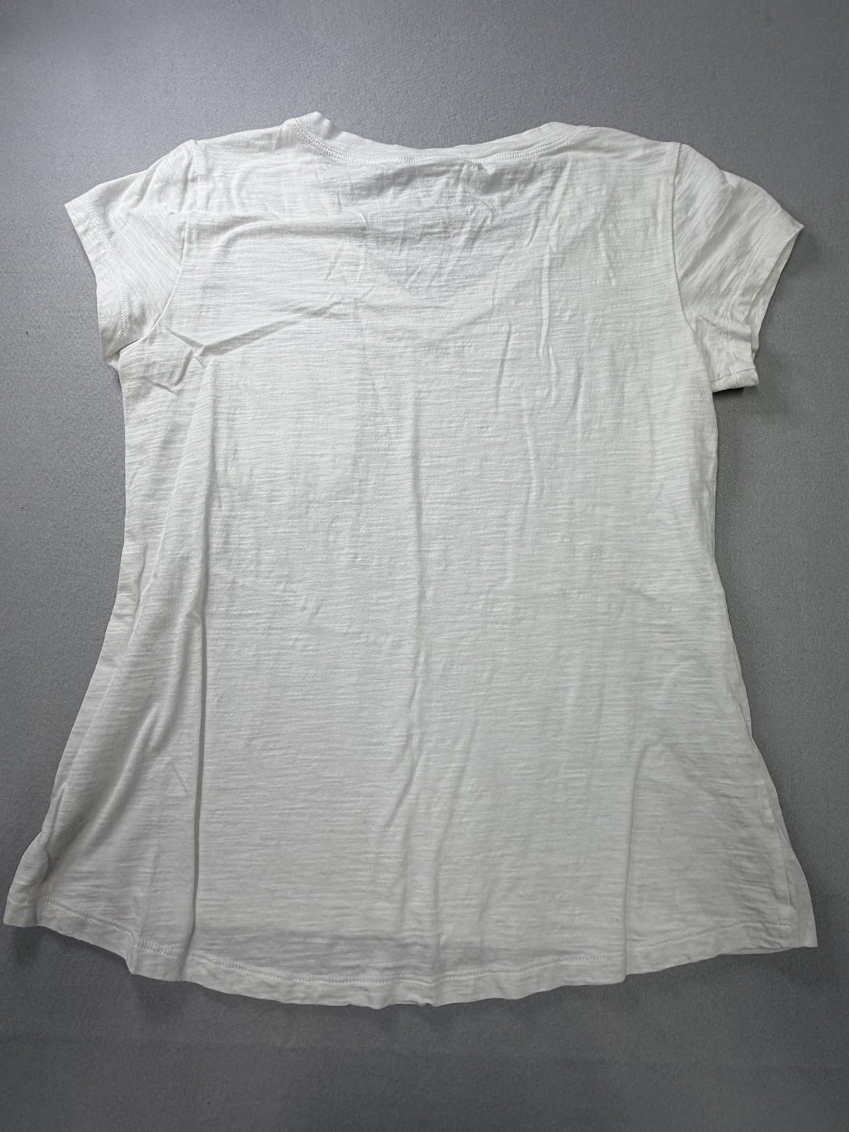 Cabi Small White Slub Knit V-Neck Pocket Tee Women's - Image 3