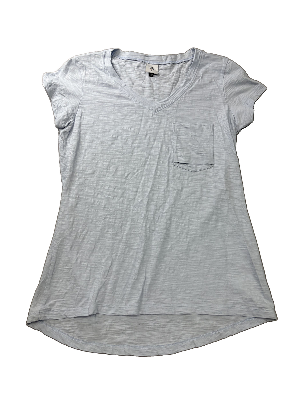 Cabi V-Neck Pocket Tee Size S Light Blue Slub Peru Women's - Image 1