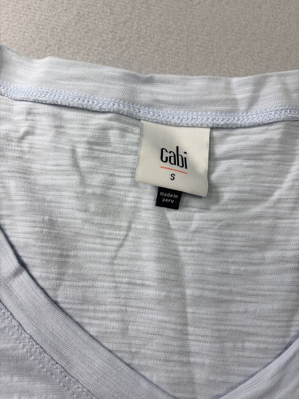 Cabi V-Neck Pocket Tee Size S Light Blue Slub Peru Women's - Image 2