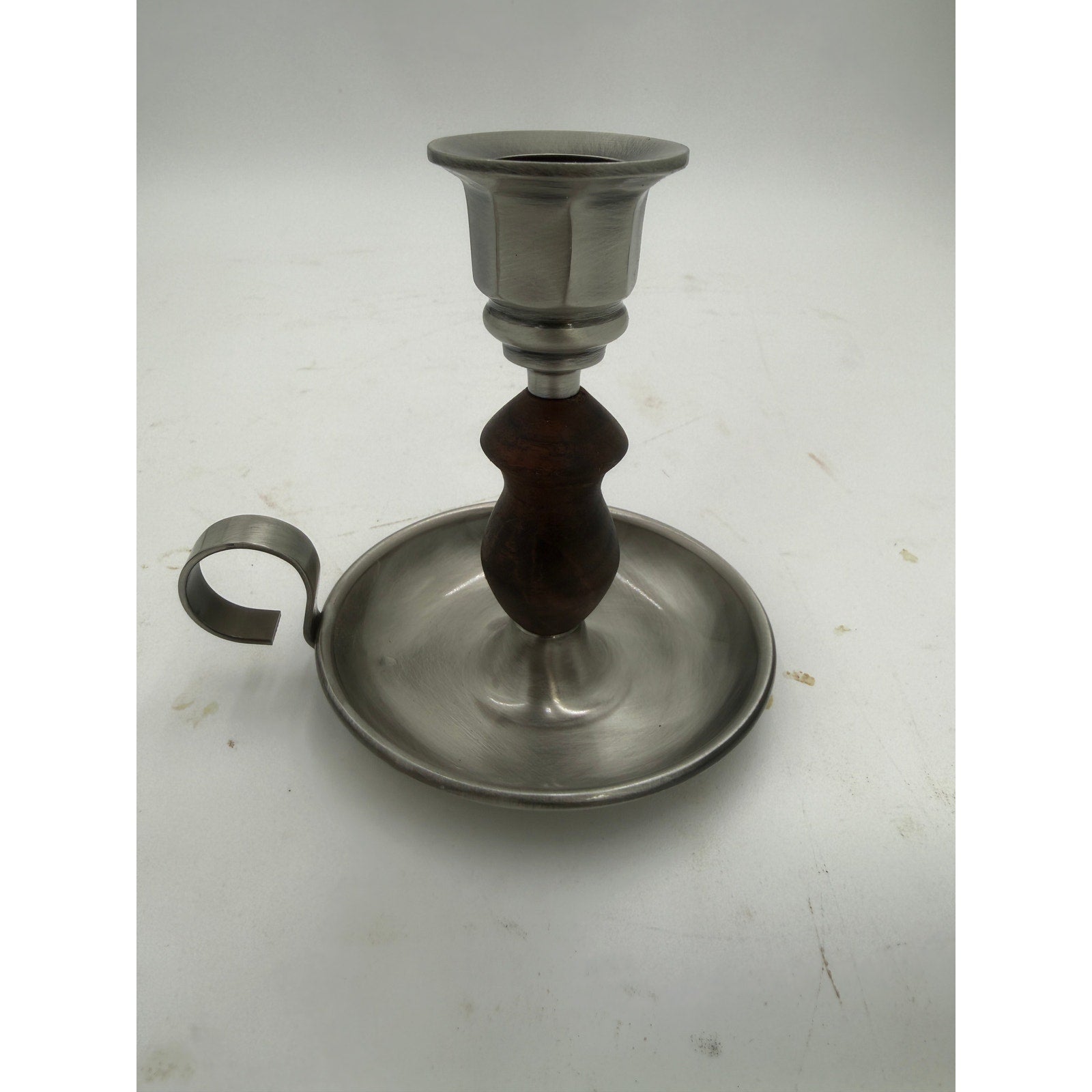 Hand Turned Wood Candle Holder, Brushed Satin Finish, 4 x 4 Inch, Hand Crafted