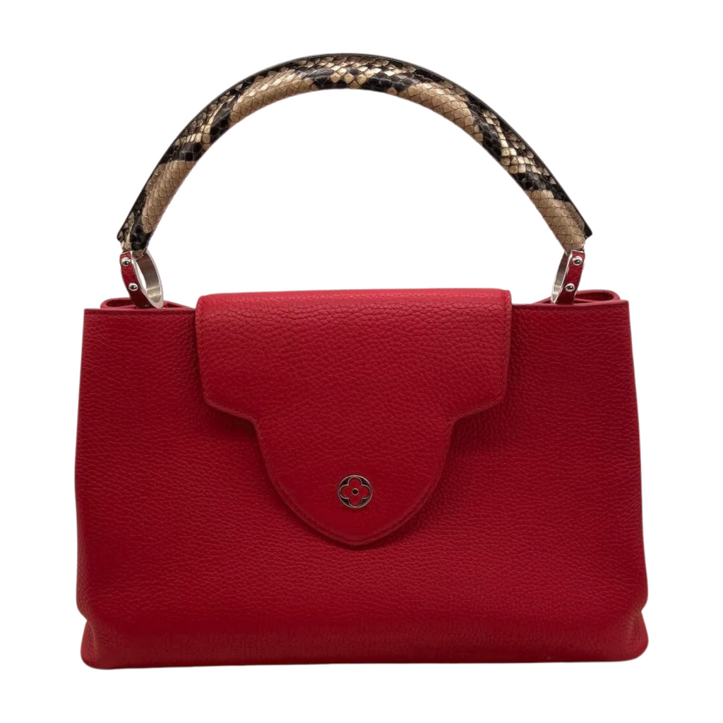 6478 - Louis Vuitton Capucines MM with Python Handle Red