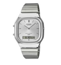 Casio AQ-240E-7A Vintage Analog-Digital Silver Stainless Steel Quartz WR - Image 1