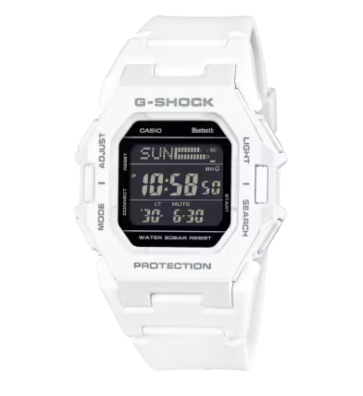 Casio G-Shock GD-B500-7 White Bluetooth Digital Watch - Image 1