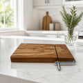 Italian Olivewood Cheese Cutter Board, Stainless Steel Wire, Handcrafted Kitchen Tool