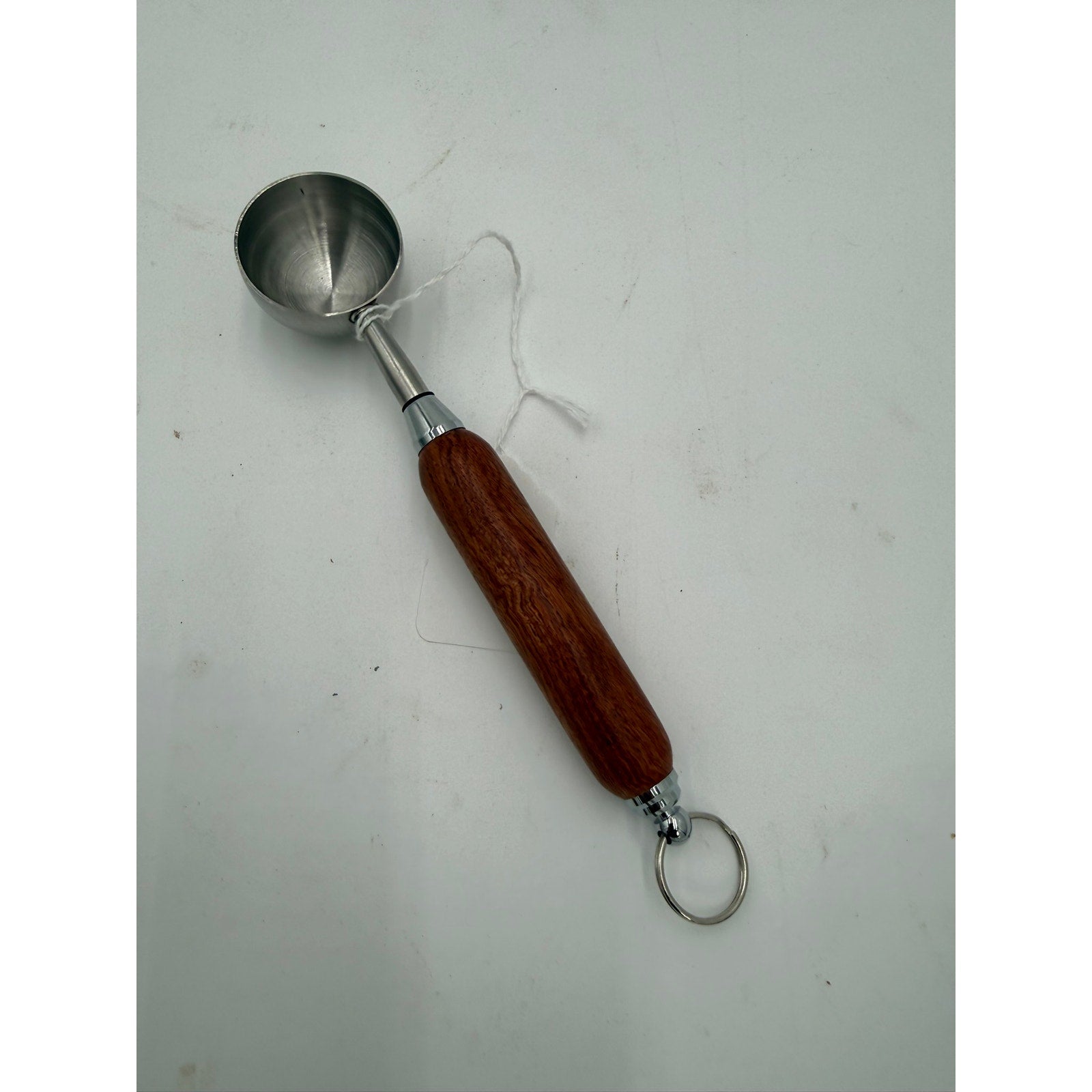 Hand Turned Wood Handle Coffee Scoop, stainless steel head, food safe finish, 1 tablespoon measure, barista gift