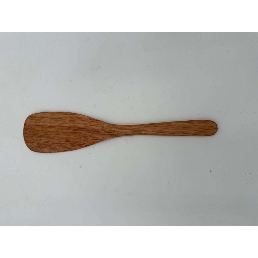 Handcrafted Oak Kitchen Spatula Utensil, 12.5 inch, food safe finish, flat turner for nonstick pans, ergonomic handle