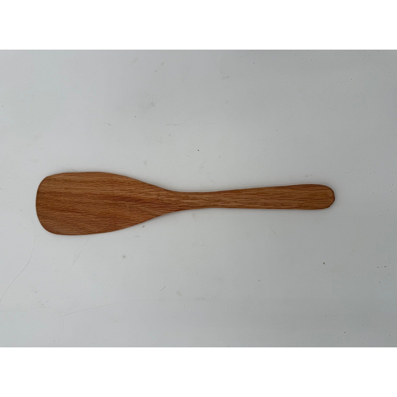 Handcrafted Oak Kitchen Spatula Utensil, 12.5 inch, food safe finish, flat turner for nonstick pans, ergonomic handle