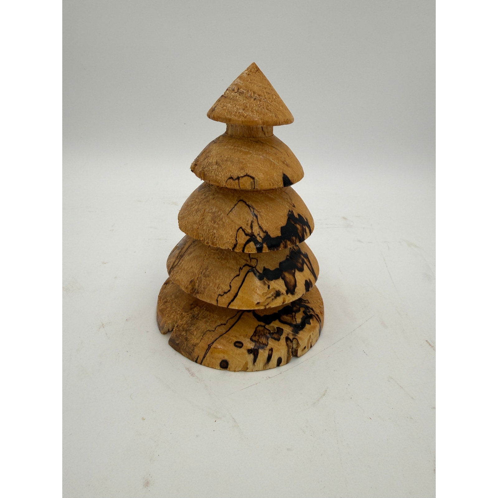 Hand Turned Wood Christmas Trees, Maple and Cherry, Rustic Holiday Decorations, SKUs 1369 to 1372