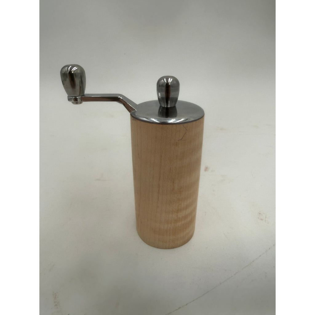 Hand Turned Maple Pepper Grinder, Stainless Steel, 1 5/8 x 3 1/2 Inch, SKU 1427