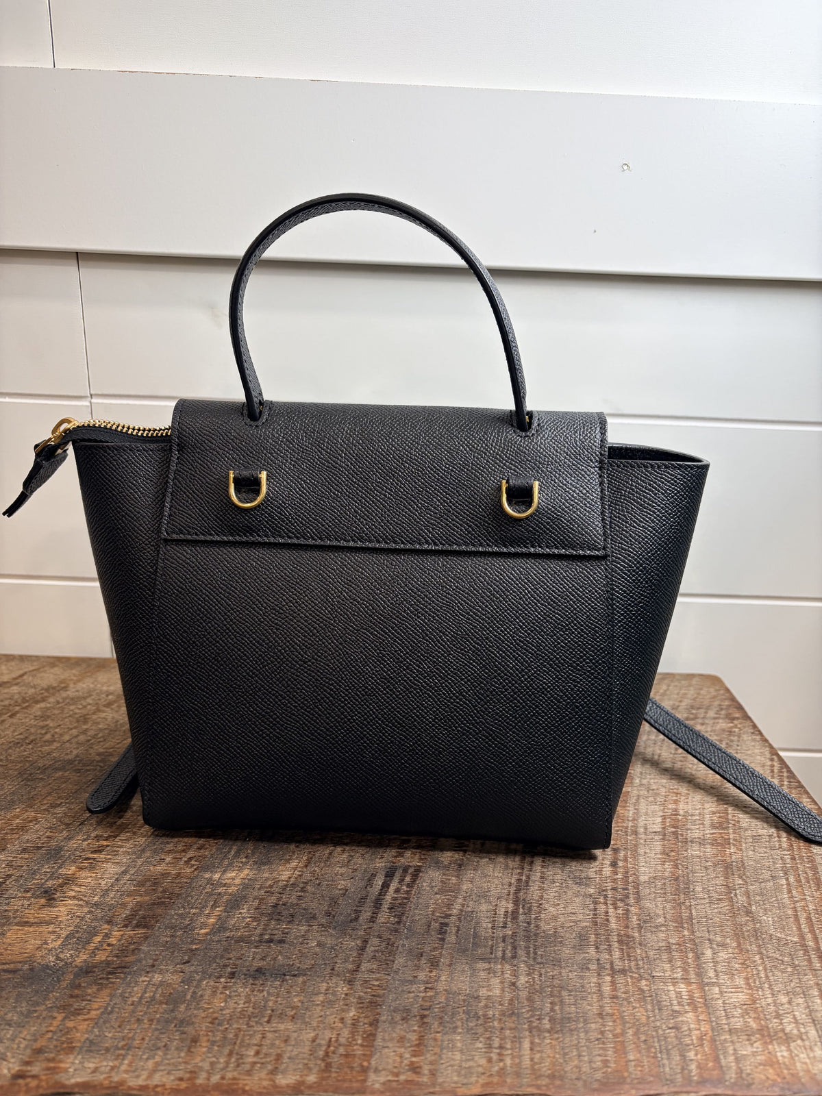 7498 - Celine Micro Belt Leather Shoulder Bag Black - Image 10