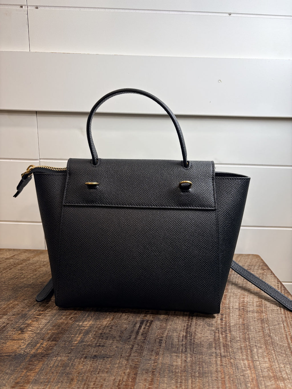 7498 - Celine Micro Belt Leather Shoulder Bag Black - Image 11