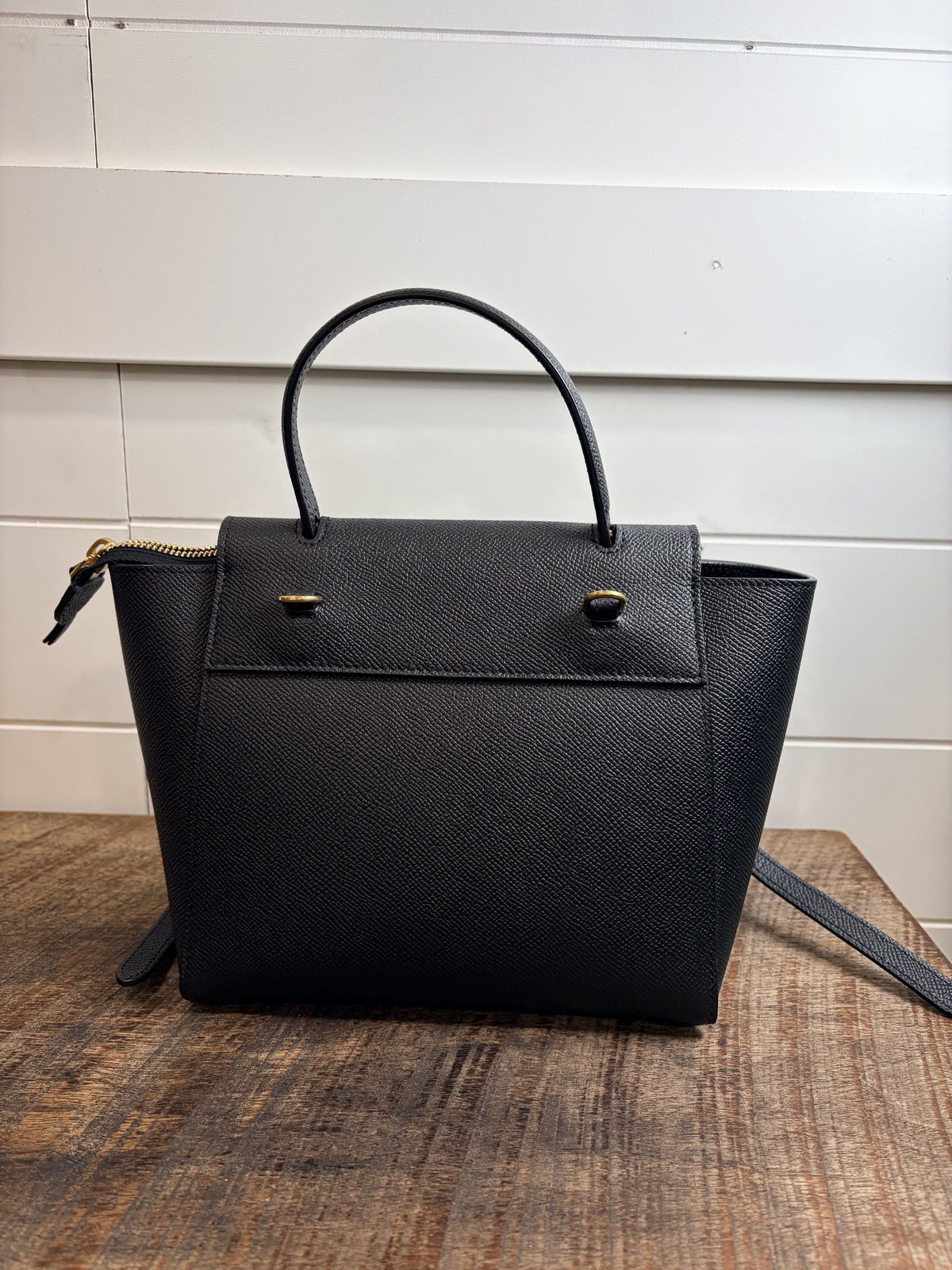 7498 - Celine Micro Belt Leather Shoulder Bag Black - Image 11