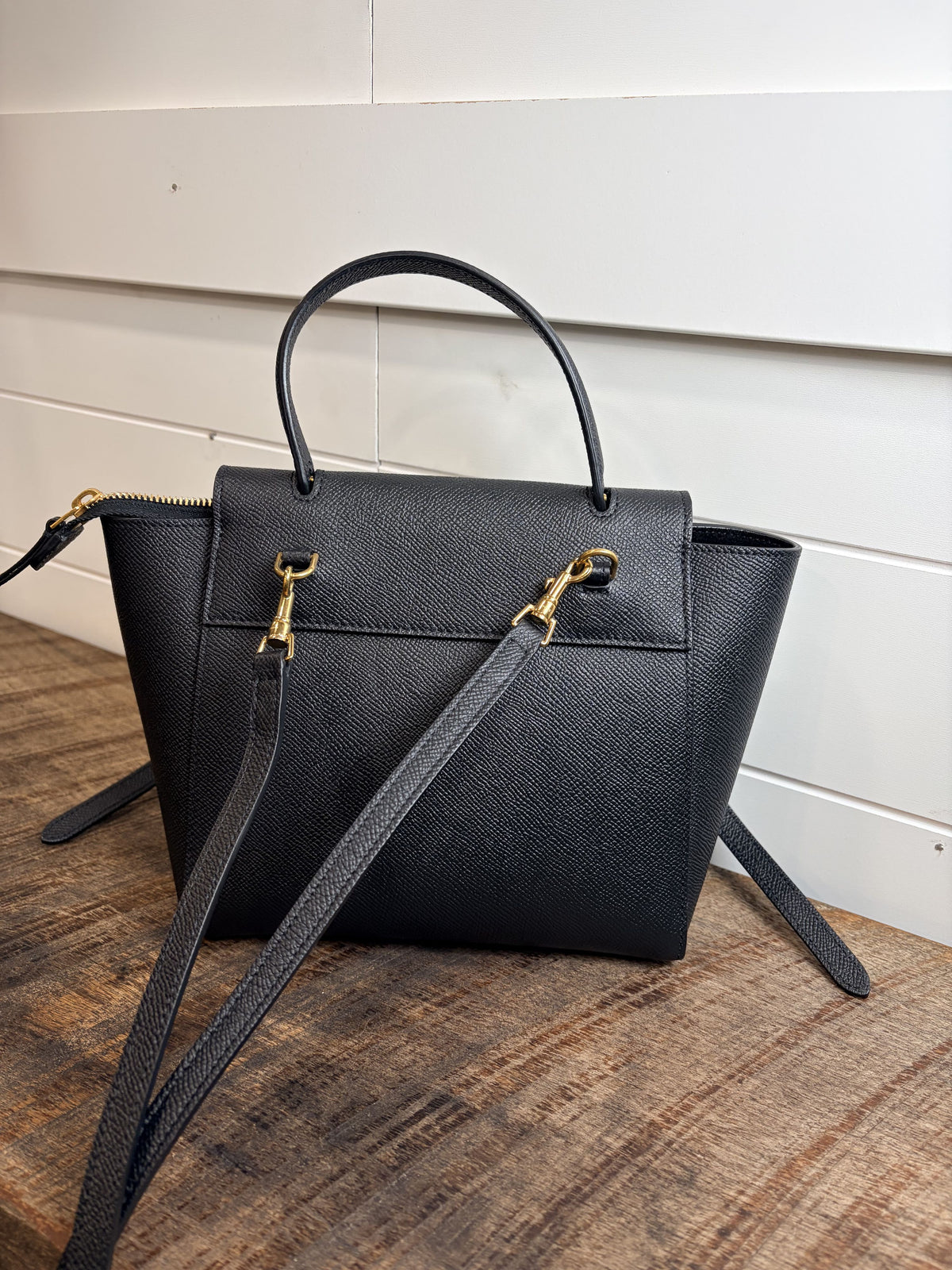 7498 - Celine Micro Belt Leather Shoulder Bag Black - Image 2