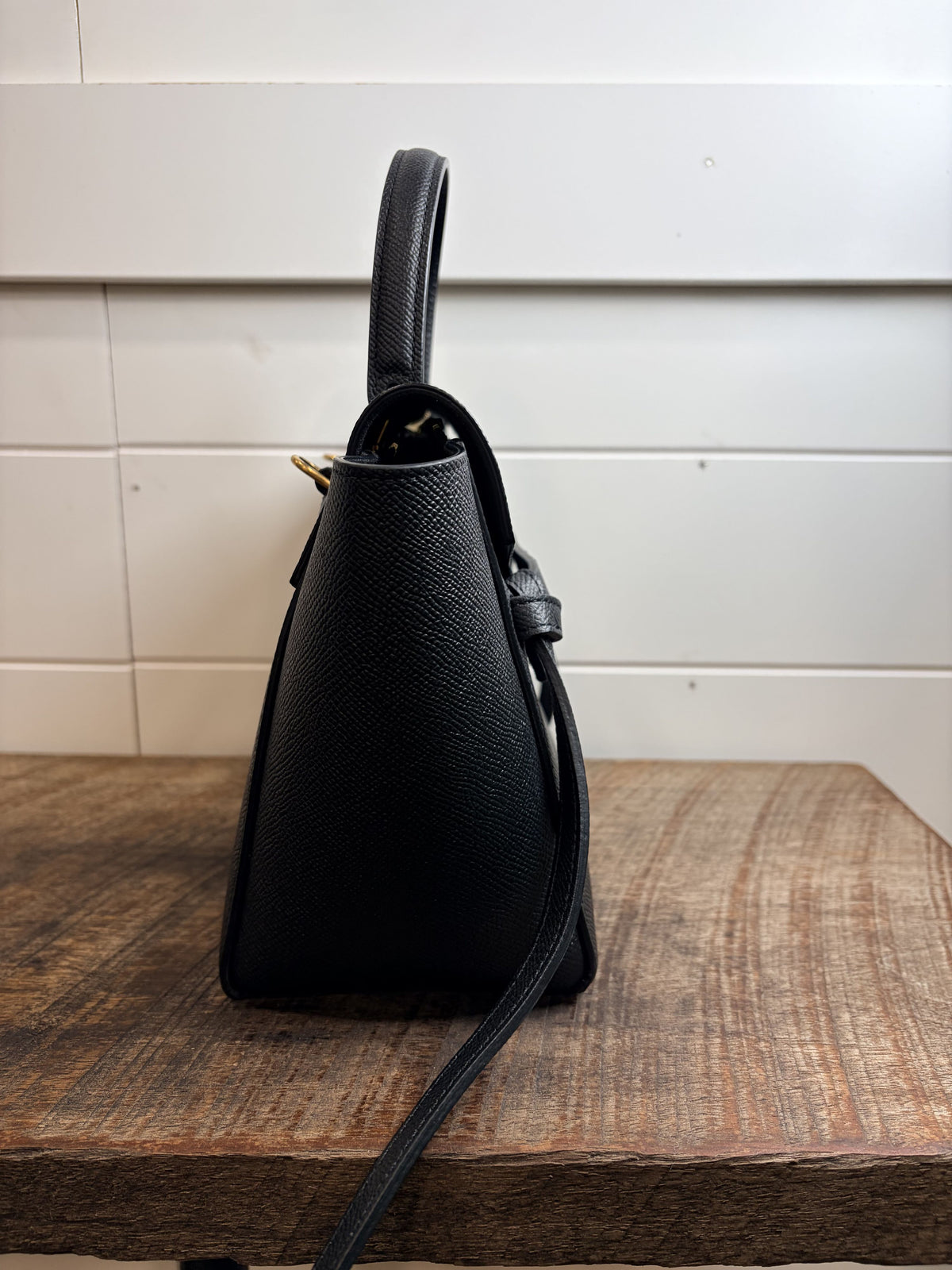 7498 - Celine Micro Belt Leather Shoulder Bag Black - Image 4