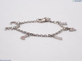 7627 - Céline Triomphe Charm Bracelet Silver Pink Rhinestone Lobster Clasp - Image 1
