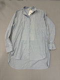 CELINE Blue White Pinstripe Bib Front Shirt Phoebe Philo Era Women's - Image 1