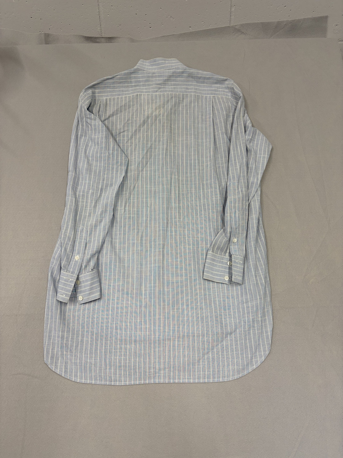 CELINE Blue White Pinstripe Bib Front Shirt Phoebe Philo Era Women's - Image 4