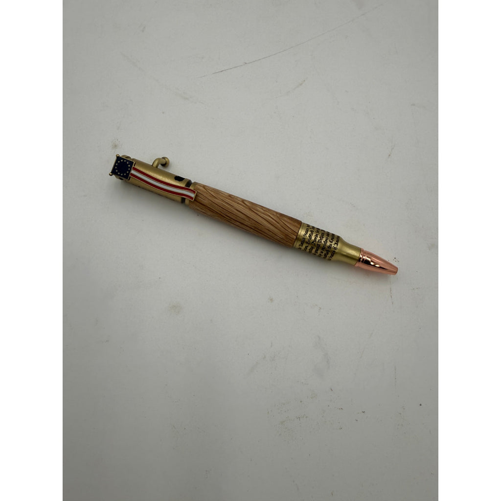 Hand Turned Bolt Action Ink Pen Gift for Patriots, celebrate America’s 250th anniversary, handcrafted, choice of colors and patterns
